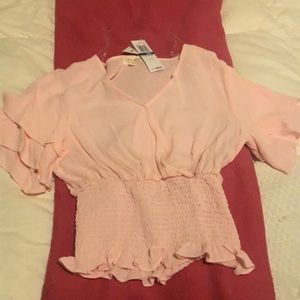 Flirty gathered sexy frilly top
